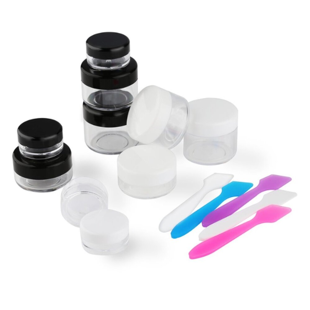 NWT Mini Travel Containers with Lids & Spatulas 10 Pieces